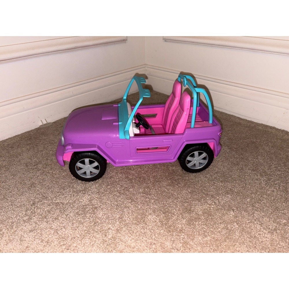 Barbie Beach Cruiser Jeep Purple Pink 2-Seater Toy Vehicle SUV Rolling Wheels